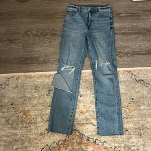 Express super high rise modern straight jeans 4L